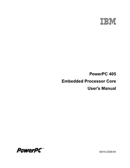 Powerpc 405 Embedded Processor Core User’S Manual