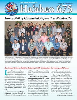 Honor Roll of Graduated Apprentices Number 24