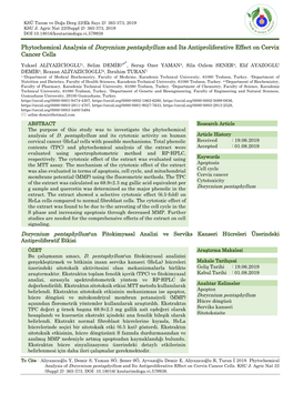 Phytochemical Analysis of Dorycnium Pentaphyllum and Its Antiproliferative Effect on Cervix Cancer Cells