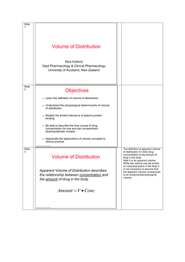 Volume of Distribution