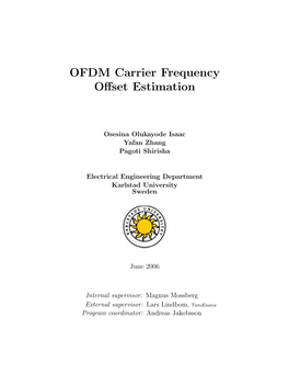 OFDM Carrier Frequency Offset Estimation