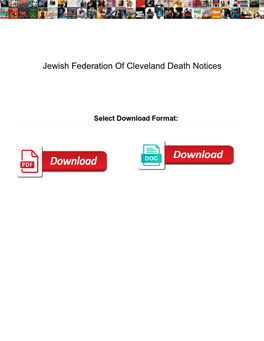 Jewish Federation of Cleveland Death Notices