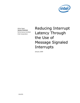 Reducing Interrupt Latency Through the Use of Message Signaled Interrupts