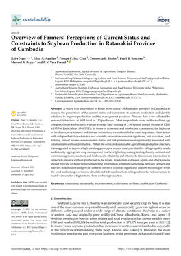 Overview of Farmers' Perceptions of Current Status and Constraints to Soybean Production in Ratanakiri Provinceof Cambodia