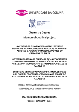 Chemistry Degree Memory About Final Project