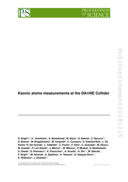 Kaonic Atoms Measurements at the DAΦNE Collider