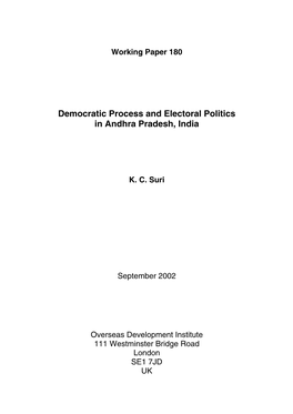 Democratic Process and Electoral Politics in Andhra Pradesh, India