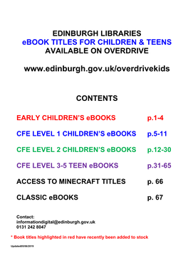 Childrens Audiobooks Available Via Overdrive