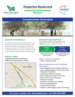 Hesperian Boulevard CORRIDOR IMPROVEMENT PROJECT