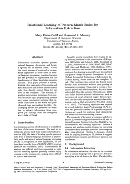 Relational Learning of Pattern-Match Rules for Information Extraction