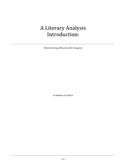 A Literary Analysis Introduction