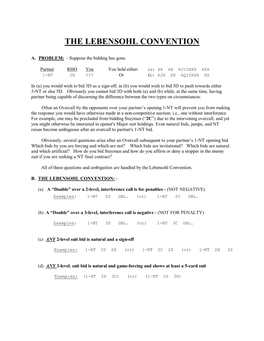 The Lebensohl Convention