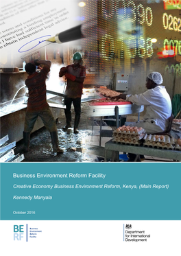 Creative Economy Business Environment Reform, Kenya, (Main Report) Kennedy Manyala