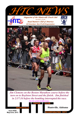 Jim Clemens on the Boston Marathon Course Before the Turn on to Boylston Street and the Finish