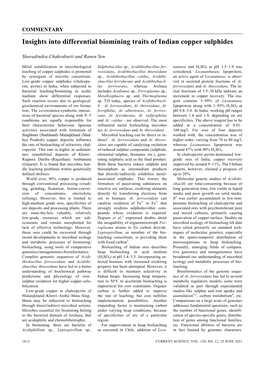 Insights Into Differential Biomining Traits of Indian Copper Sulphides