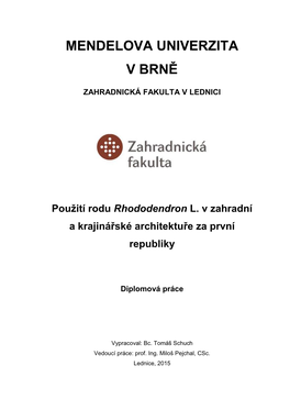 Mendelova Univerzita V Brně