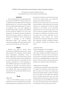 COVID-19 Ciclesonide Observational Study in Japan: Preliminary Report