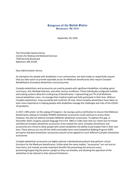 September 29, 2020 the Honorable Seema Verma Centers for Medicare & Medicaid Services 7500 Security Boulevard Baltimore