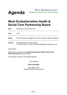 West Dunbartonshire Health & Social Care Partnership Board