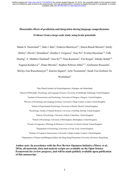 Dissociable Effects of Prediction and Integration During Language Comprehension: Evidence from a Large-Scale Study Using Brain P