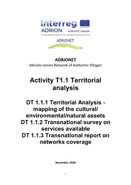 Activity T1.1 Territorial Analysis