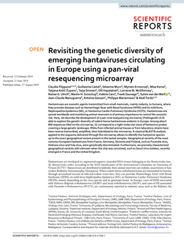 Revisiting the Genetic Diversity of Emerging Hantaviruses Circulating in Europe Using a Pan-Viral Resequencing Microarray