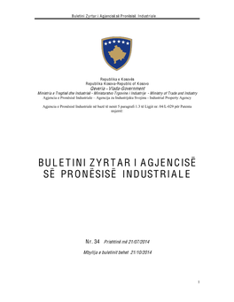 Buletini Zyrtar I Agjencisë Së Pronësisë Industriale