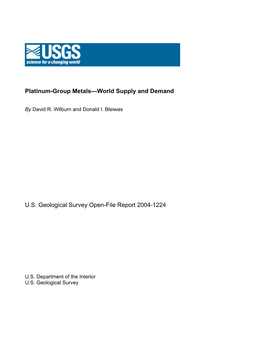 Platinum-Group Metals—World Supply and Demand U.S