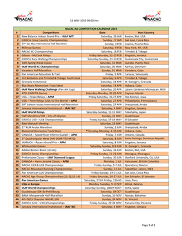 13 MAY 2019 09:00 Hrs Page 1 of 1 NACAC AA COMPETITION