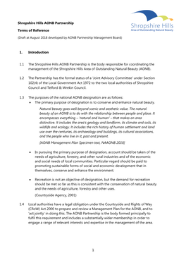 Appendix 1 to Item 5 Shropshire Hills AONB Terms of Reference