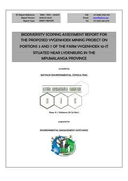 Biodiversity Scoping Assessment Report for The