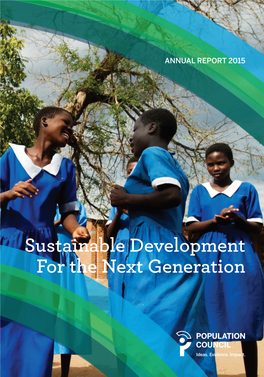 Sustainable Development for the Next Generation Annual Report 2015