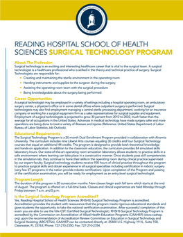 Reading Hospital School of Health Sciences Surgical Technology Program