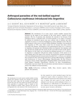 Arthropod Parasites of the Red-Bellied Squirrel Callosciurus Erythraeus Introduced Into Argentina