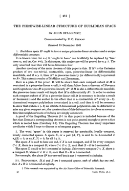 The Piecewise-Linear Structure of Euclidean Space