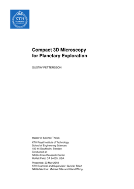 Compact 3D Microscopy for Planetary Exploration