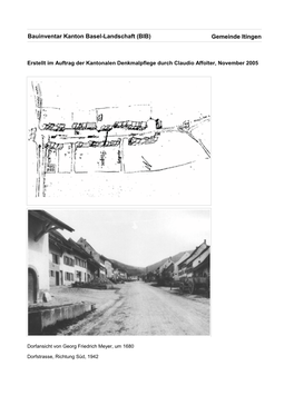 Gemeinde Itingen Bauinventar Kanton Basel-Landschaft (BIB)