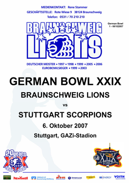 GERMAN BOWL XXIX BRAUNSCHWEIG LIONS Vs STUTTGART SCORPIONS 6