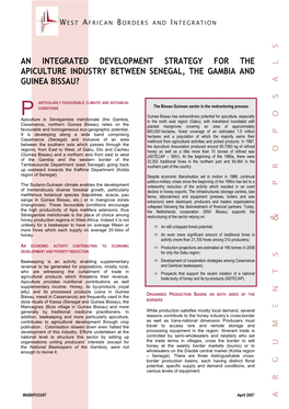 An Integrated Development Strategy for the Apiculture Industry Between Senegal, the Gambia and Guinea Bissau?