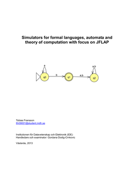 Simulators for Formal Languages, Automata and Theory of Computation with Focus on JFLAP