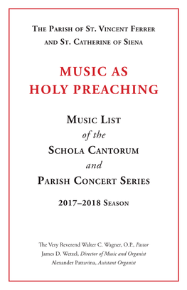 Music As Holy Preaching