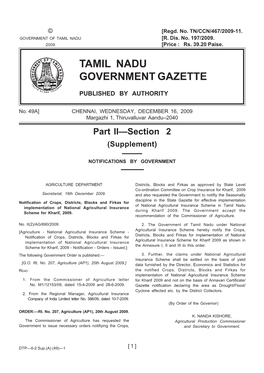 Tamil Nadu Government Gazette