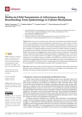 Mother-To-Child Transmission of Arboviruses During Breastfeeding: from Epidemiology to Cellular Mechanisms
