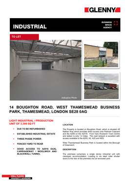 14 Boughton Road, West Thamesmead Business Park, Thamesmead, London Se28 0Ag