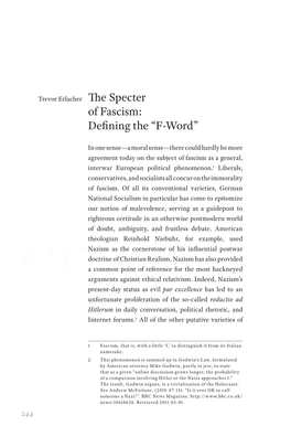 The Specter of Fascism: Defining the “F-Word”