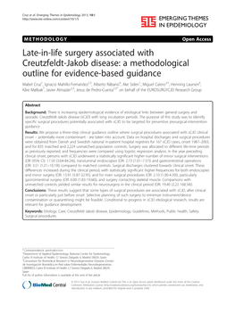 Late-In-Life Surgery Associated with Creutzfeldt-Jakob