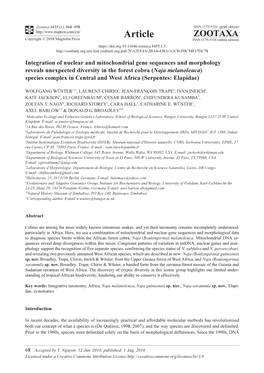 Integration of Nuclear and Mitochondrial Gene Sequences And