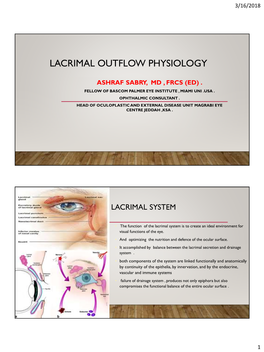 Lacrimal Outflow Physiology