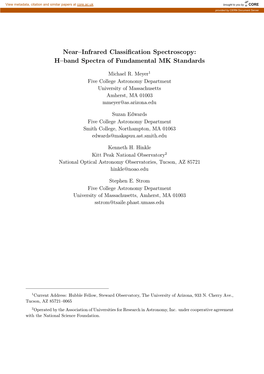 Near–Infrared Classification Spectroscopy: H–Band Spectra of Fundamental MK Standards