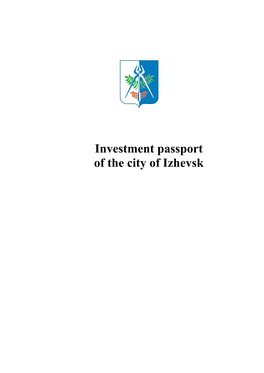 Investment Passport of the City of Izhevsk